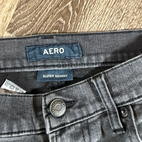 AERO Super Skinny Black Jeans Grunge Punk Thrashed sz:30/32 - Picture 2 of 7